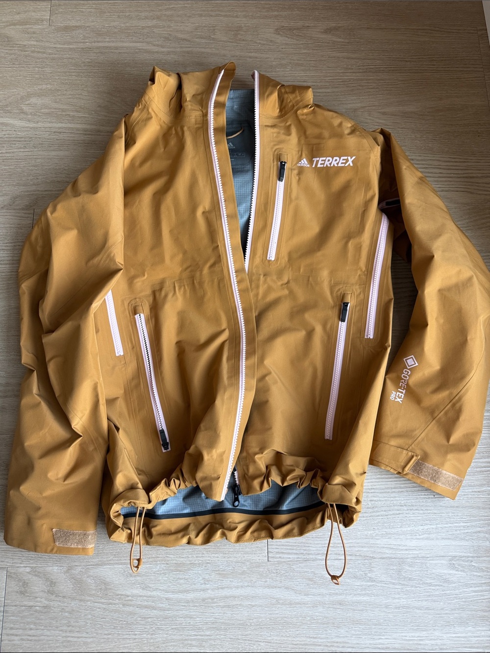 adidas Terrex Men's Rain Jacket - Mustard